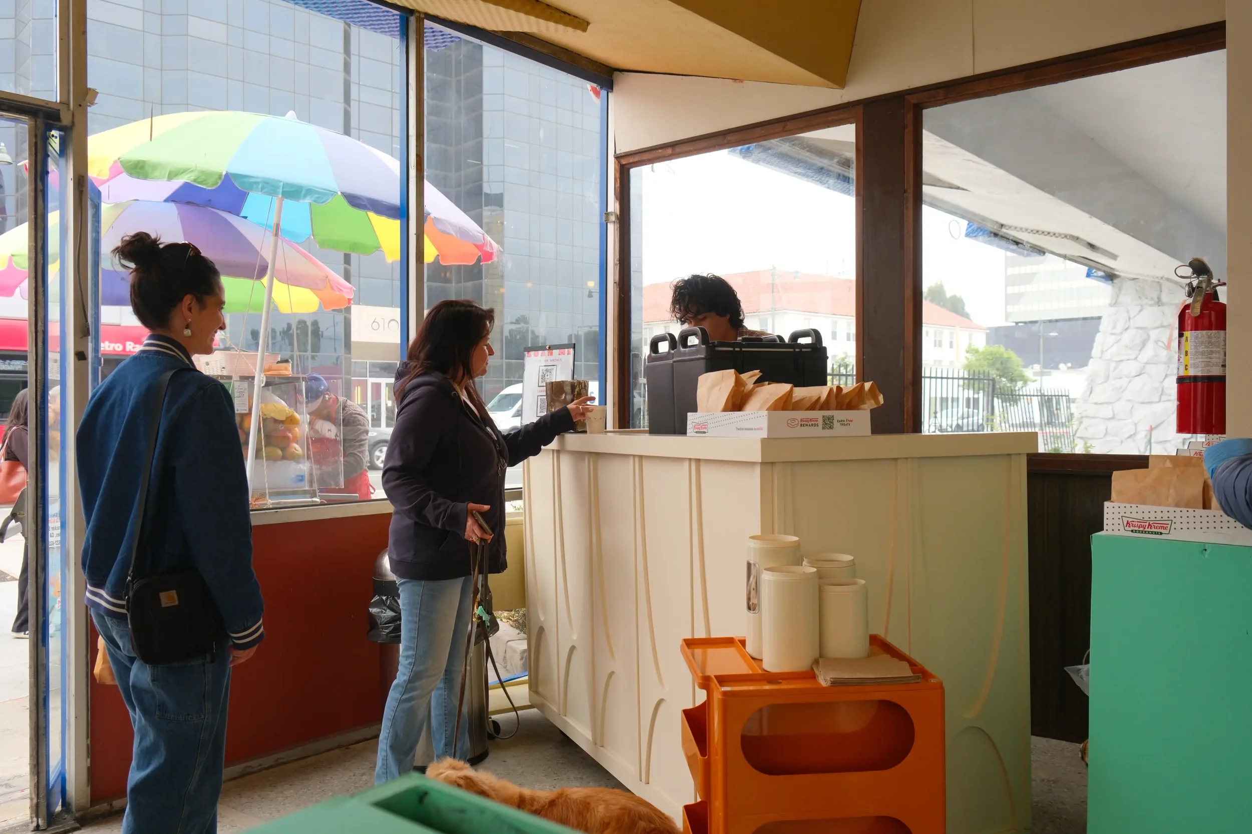 Guests lined up at the Eyevel coffee bar