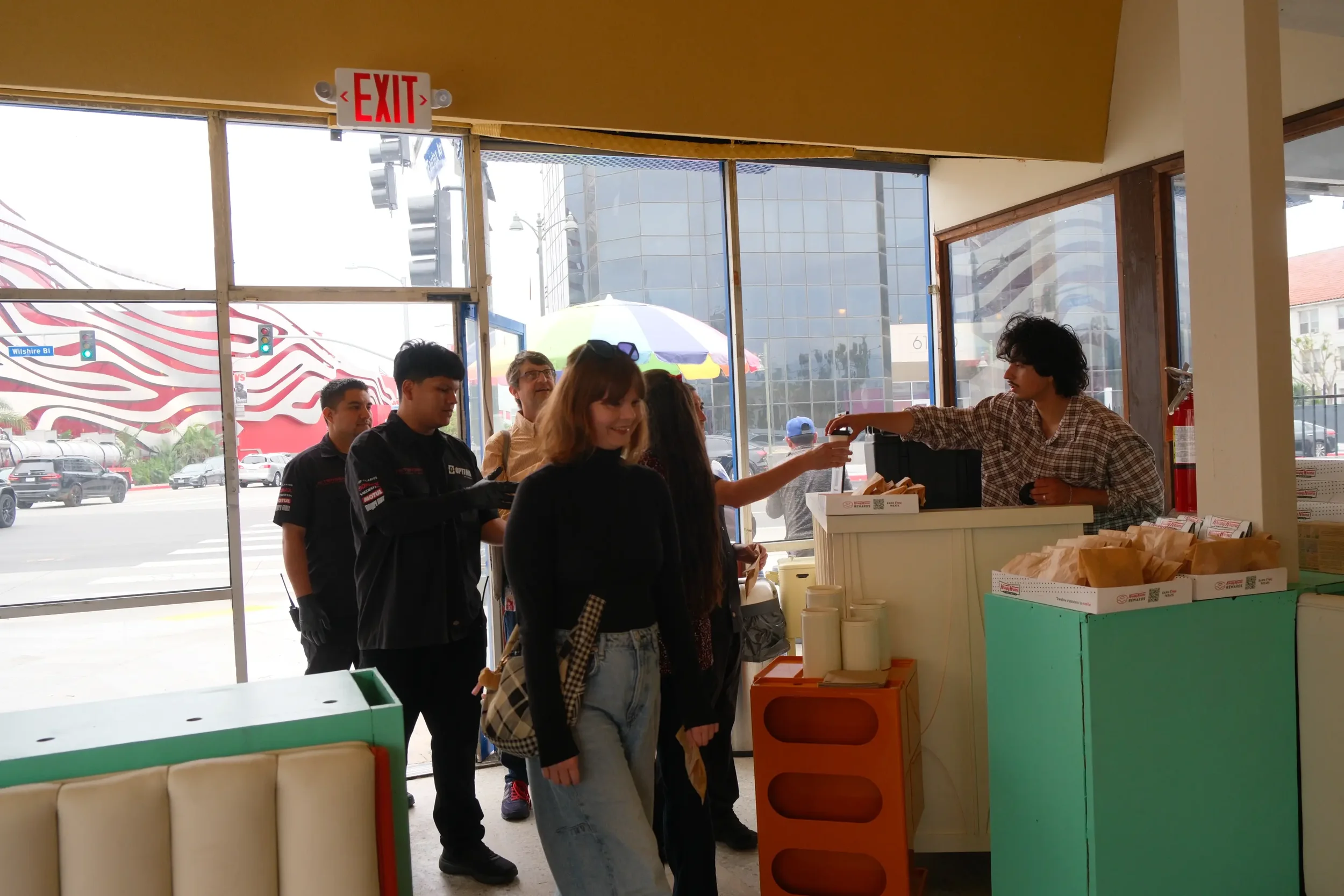 Guests lined up at the Eyevel coffee bar
