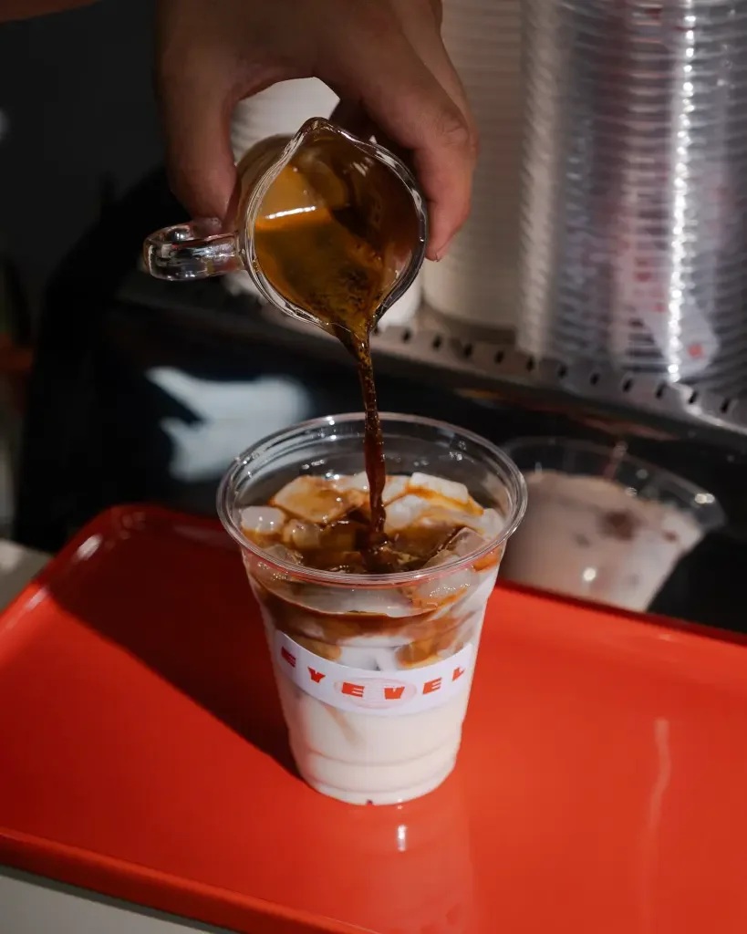 Handcrafted specialty drinks from the Eyevel coffee bar