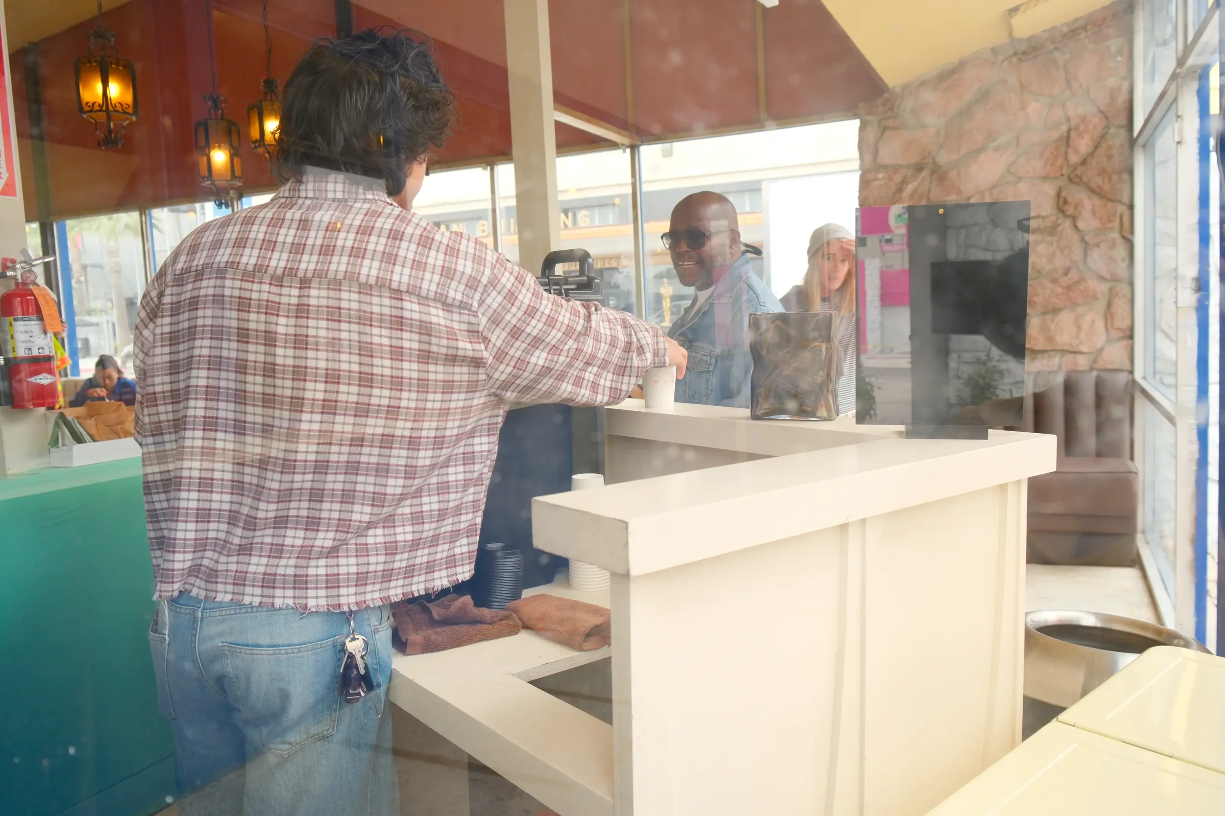 Guests lined up at the Eyevel coffee bar