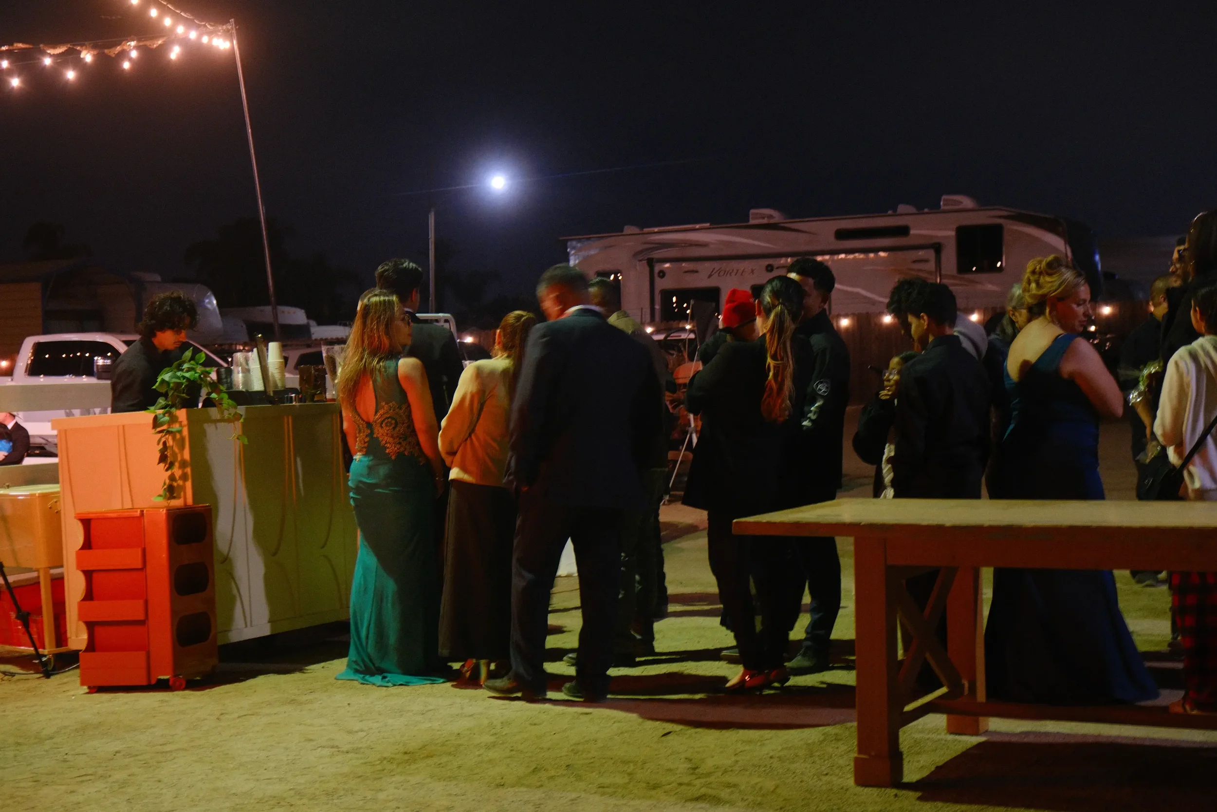 Guests enjoying coffee at an Eyevel-catered event