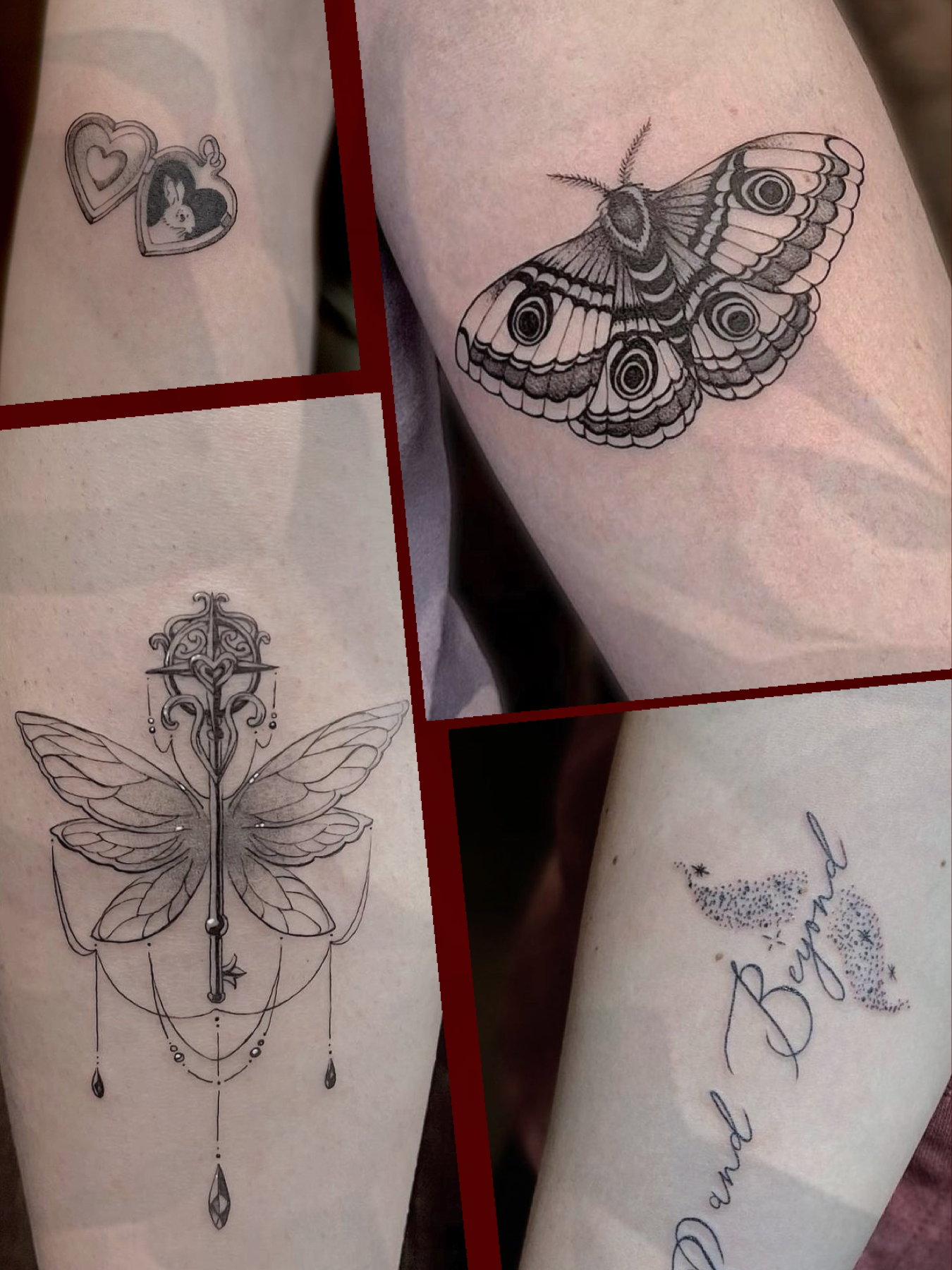 Tattoo on forearm reading, 'It all works out' in simple black font.