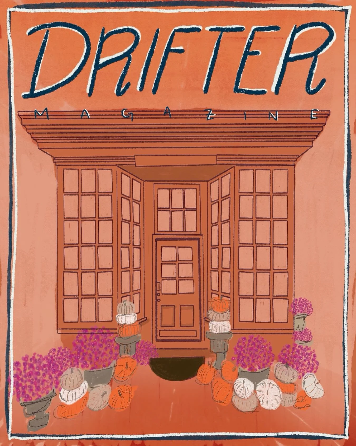 Not a magazine&hellip; yet. But if I were to design a fall cover for a lifestyle and creative culture magazine, this is what I&rsquo;d design 🍂🎃🌷 

#digitalillustration #cozyillustration #falldecor