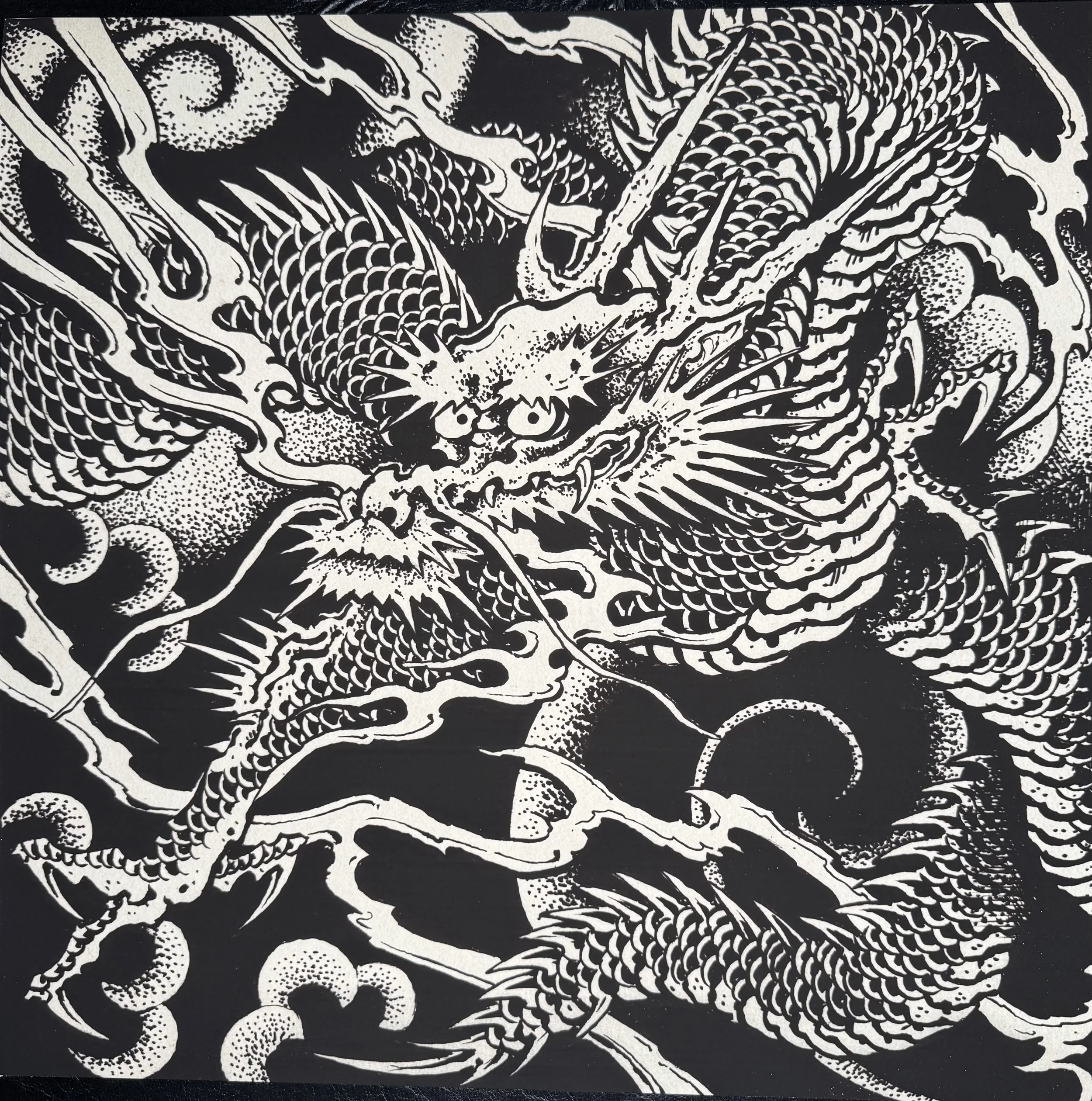 Black & White Dragon - Archival Print