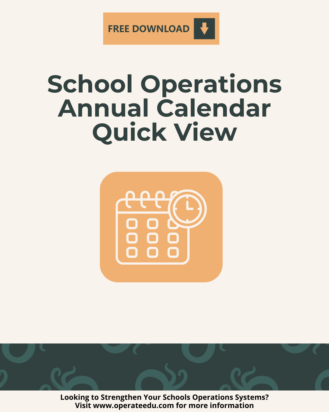 School Operations Annual Calendar Quick View (Freebie)