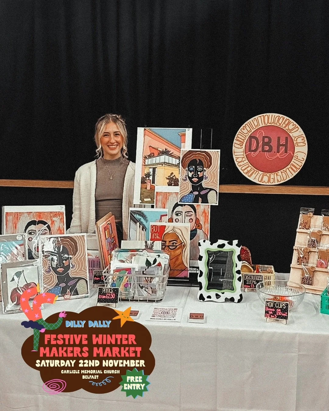 Let&rsquo;s meet two more of the incredible makers joining us on November 22nd at our festive winter makers market 🪿✨ 

💅🏻 @designs.by.hollie 💅🏻 Hollie is a mixed media artist who creates original paintings with gauche and watercolours in her un