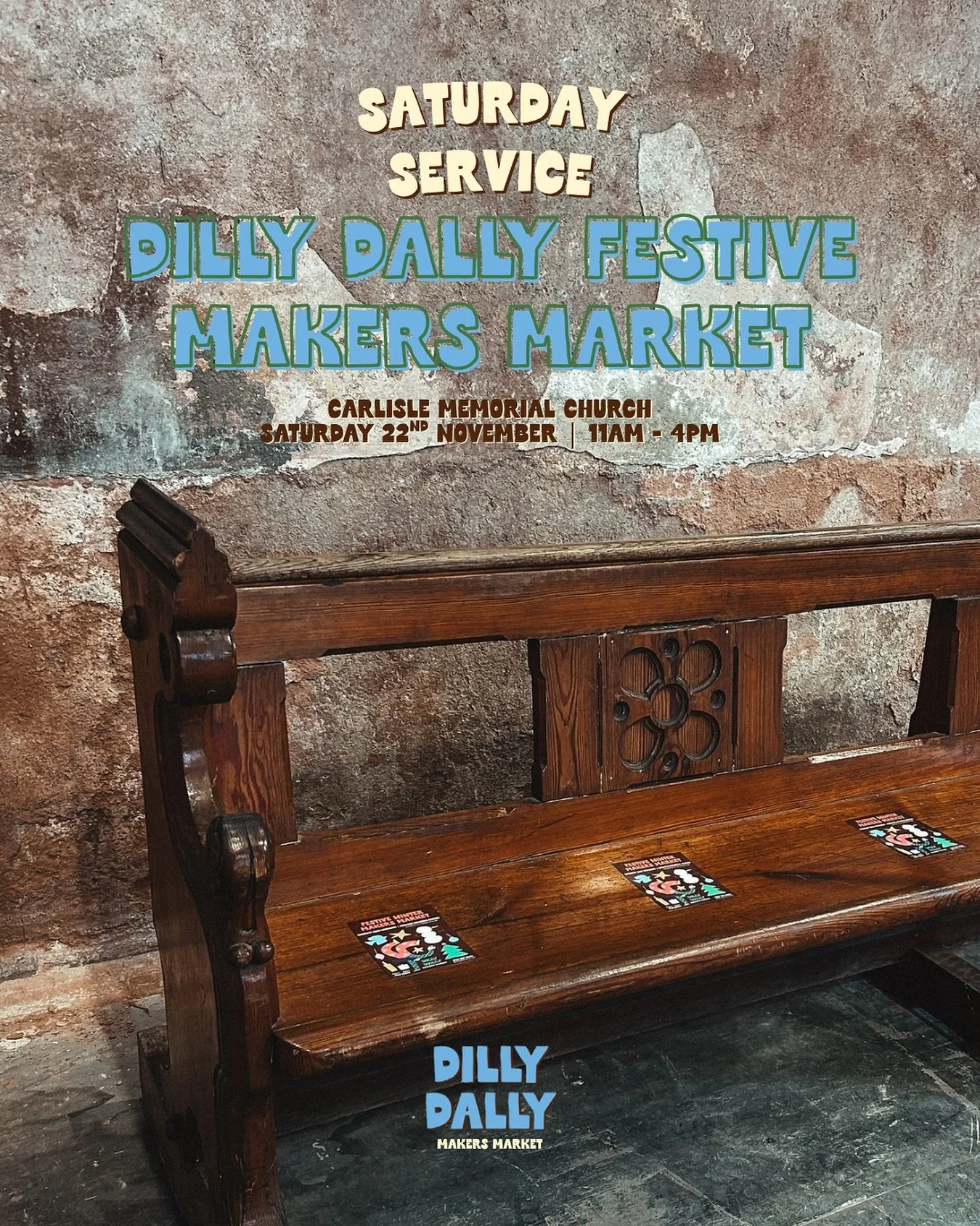 Grab a pew, service starts at 11am on Saturday 22nd November ⛪️ 

Our first winter makers market is coming to Carlisle Memorial Church next month for a special day out with 35 contemporary artists and makers, showcasing the best Belfast has to offer!