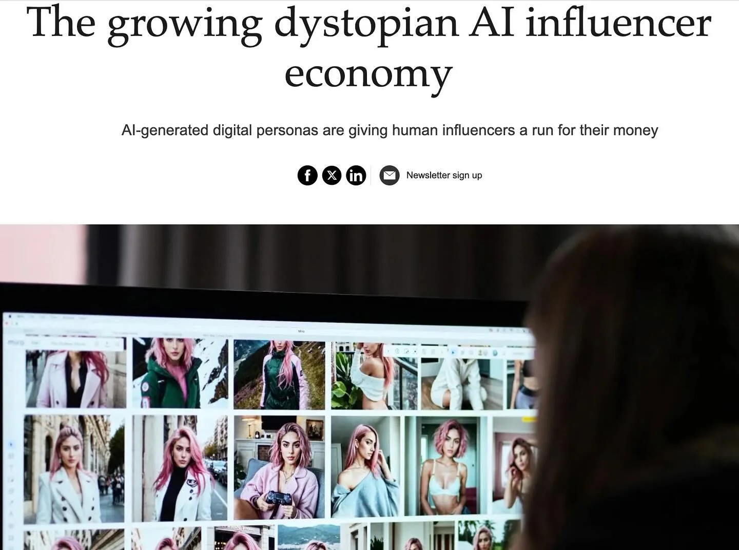 Virtual influencers - computer generated people who are shown living a made up life - are growing in popularity and with the advancement of AI, are becoming even harder to spot as fake, setting frighteningly impossible beauty standards. #mediaminded 