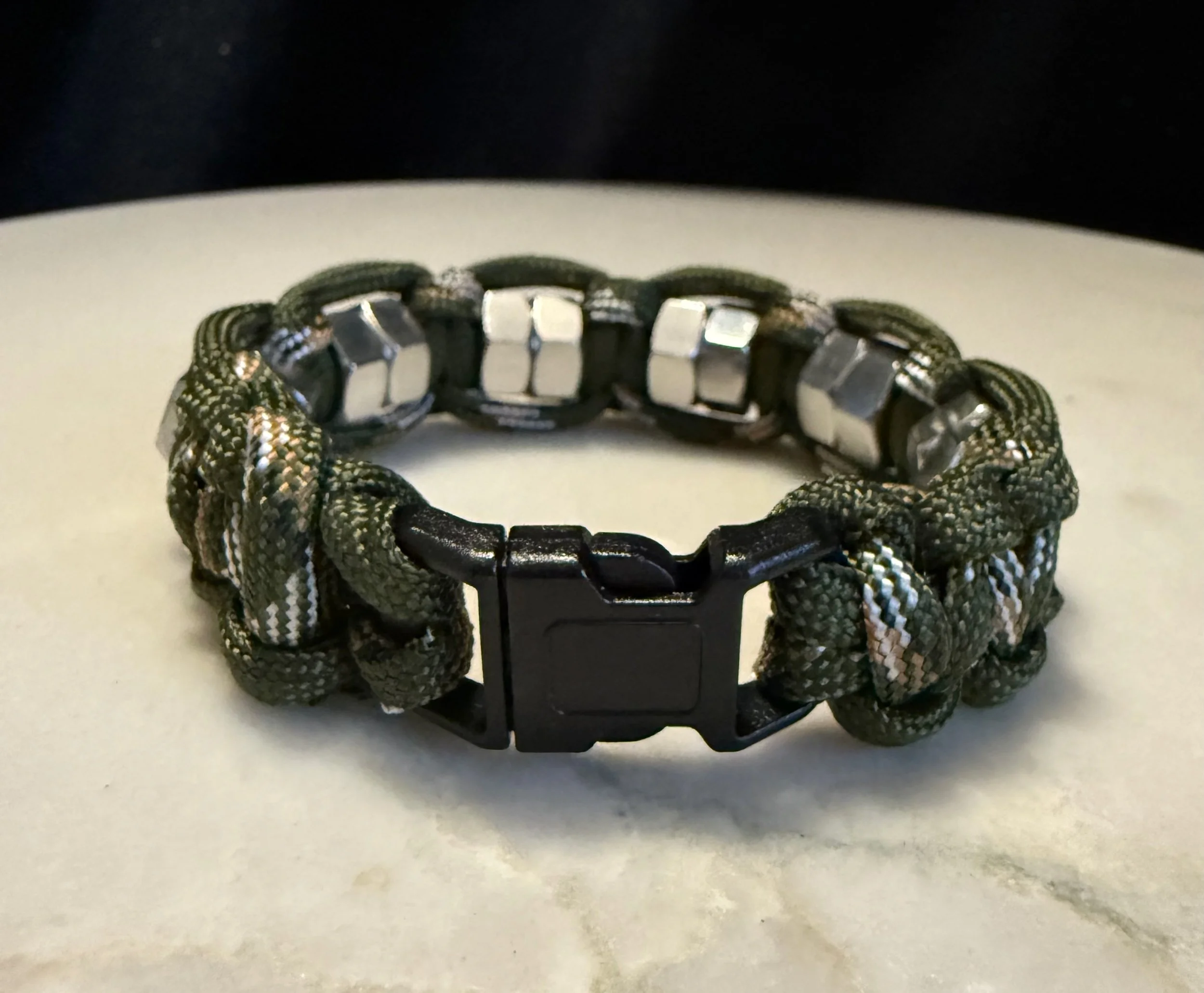 Combat Green paracord bracelet.hex nuts.pic 2 1.4.26 - 1.jpeg