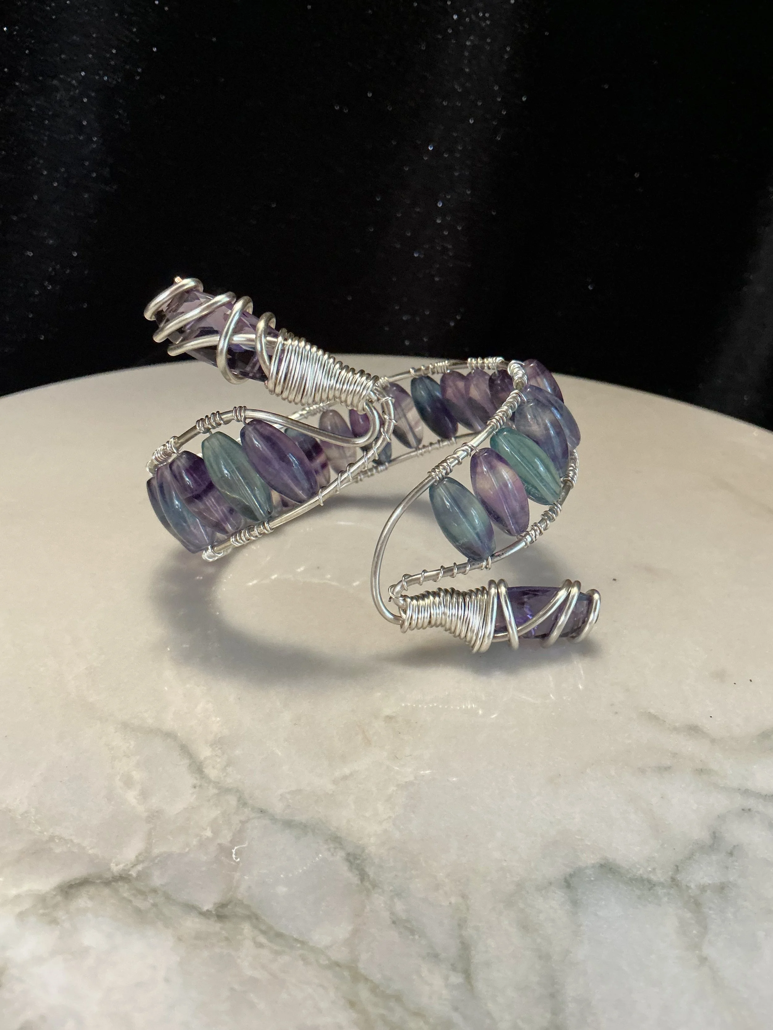 Fluorite Elongated beads cuff pic1 9.22.25 - 1.jpeg