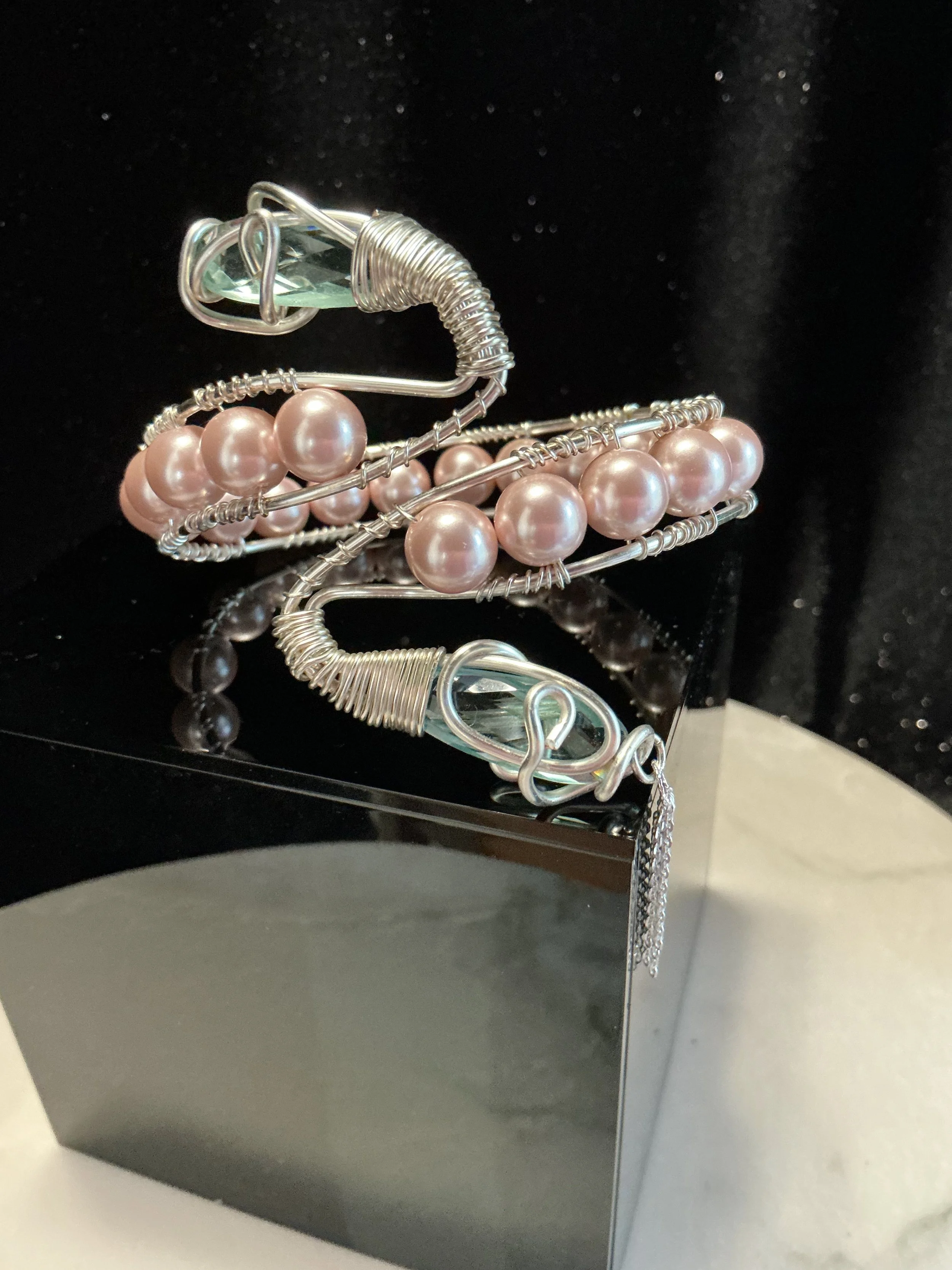 Pink Pearls with aquamarine cuff pic1 9.22.25 - 1.jpeg