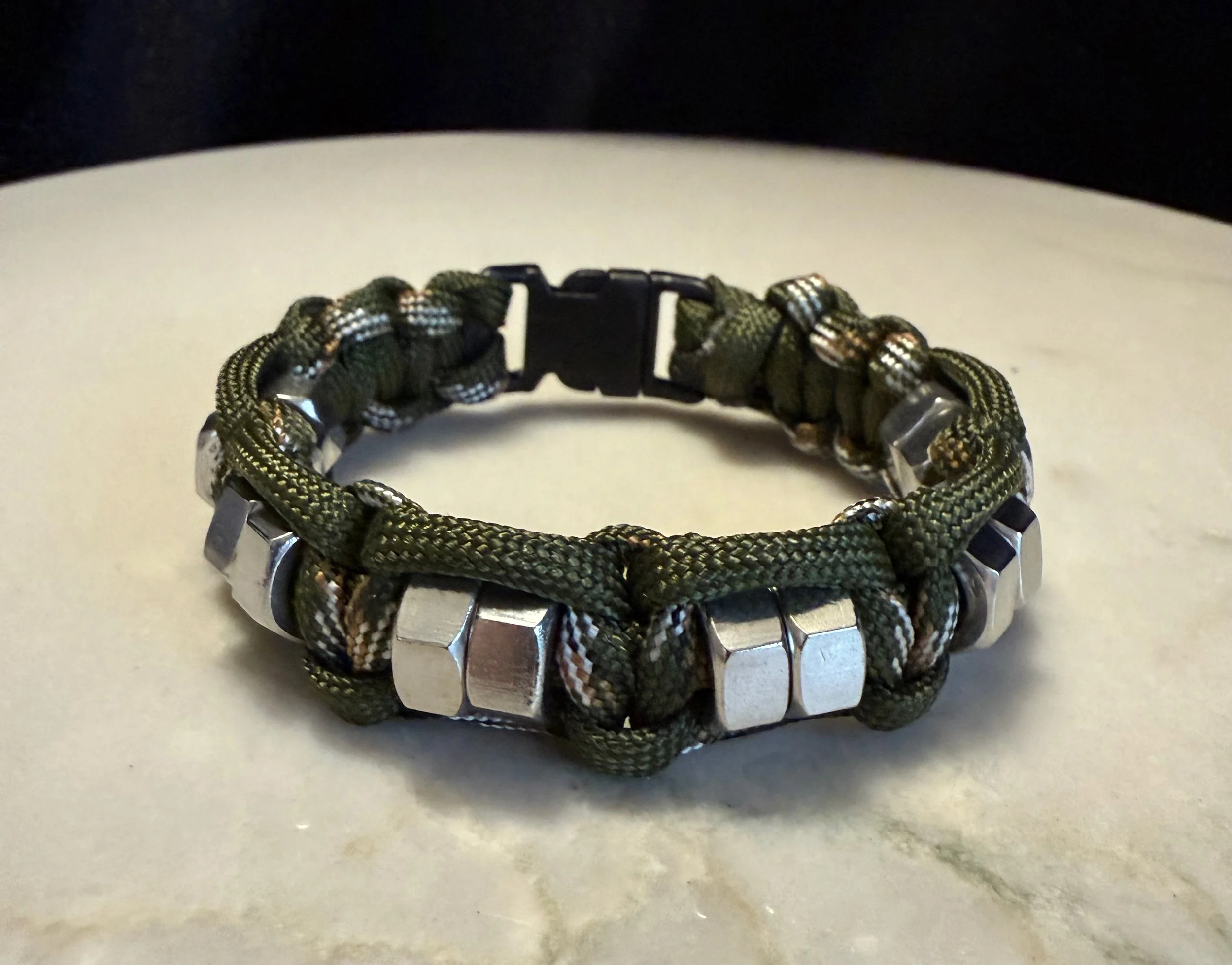 Combat Green paracord bracelet.hex nuts.1.4.26 - 1.jpeg