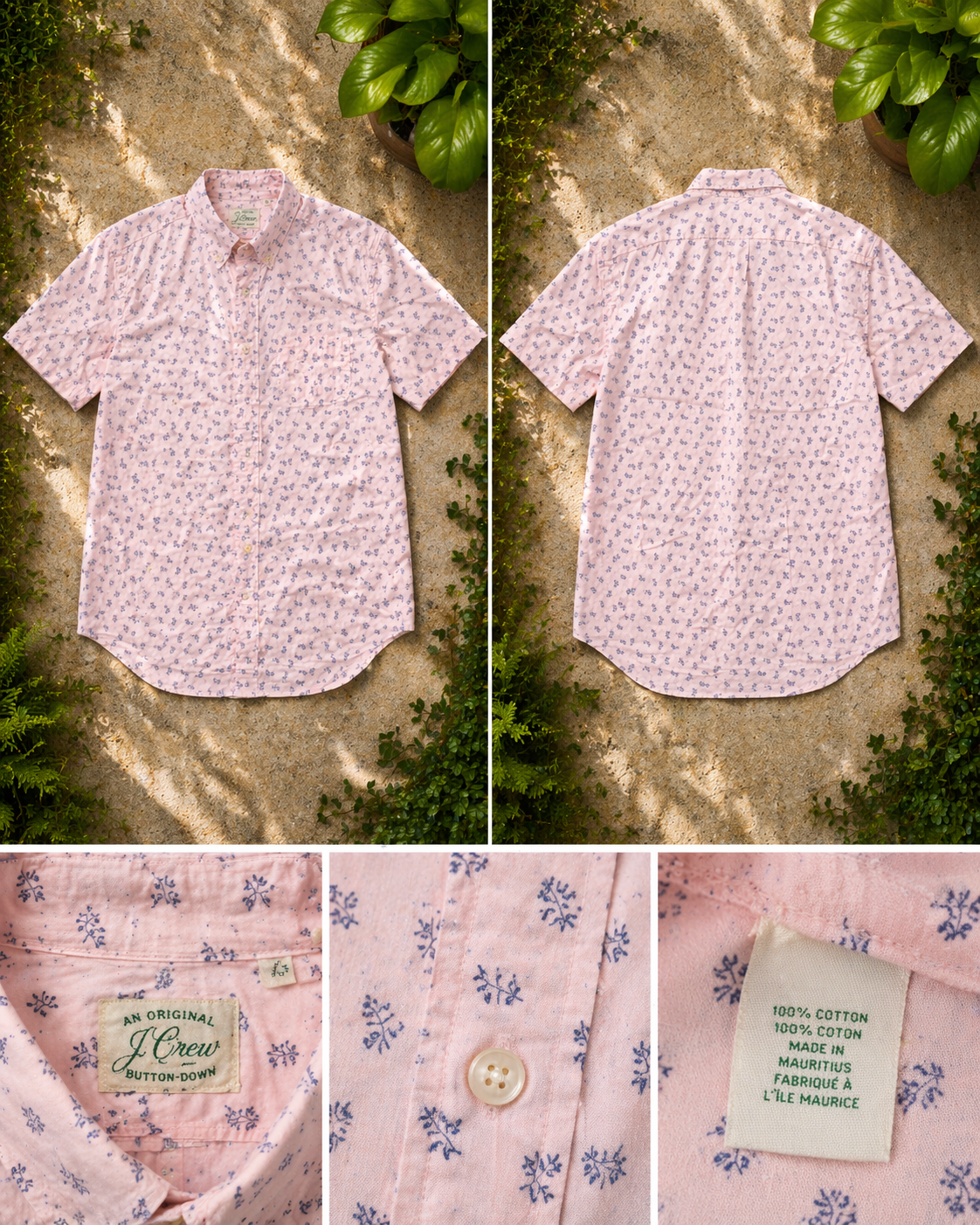J.Crew - Micro Floral Short Sleeve Button Up