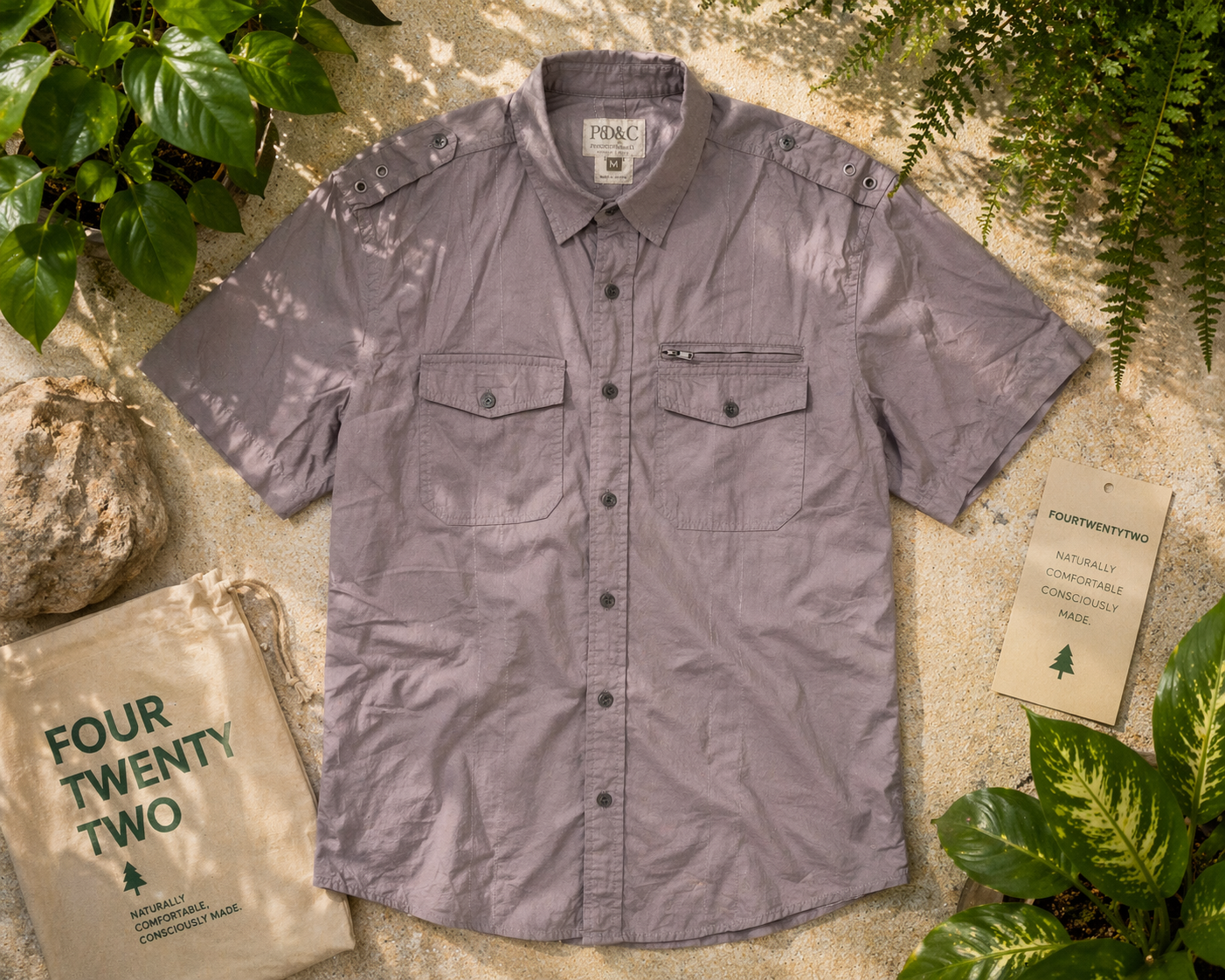 Utility Short Sleeve Button-Up Shirt