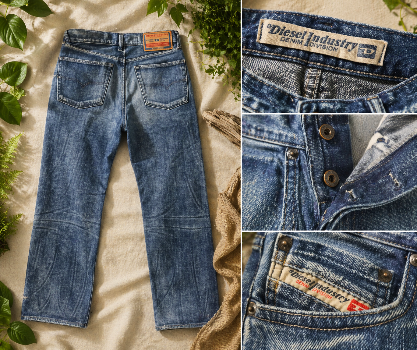 Diesel Industry – Distressed Wash Denim Jeans