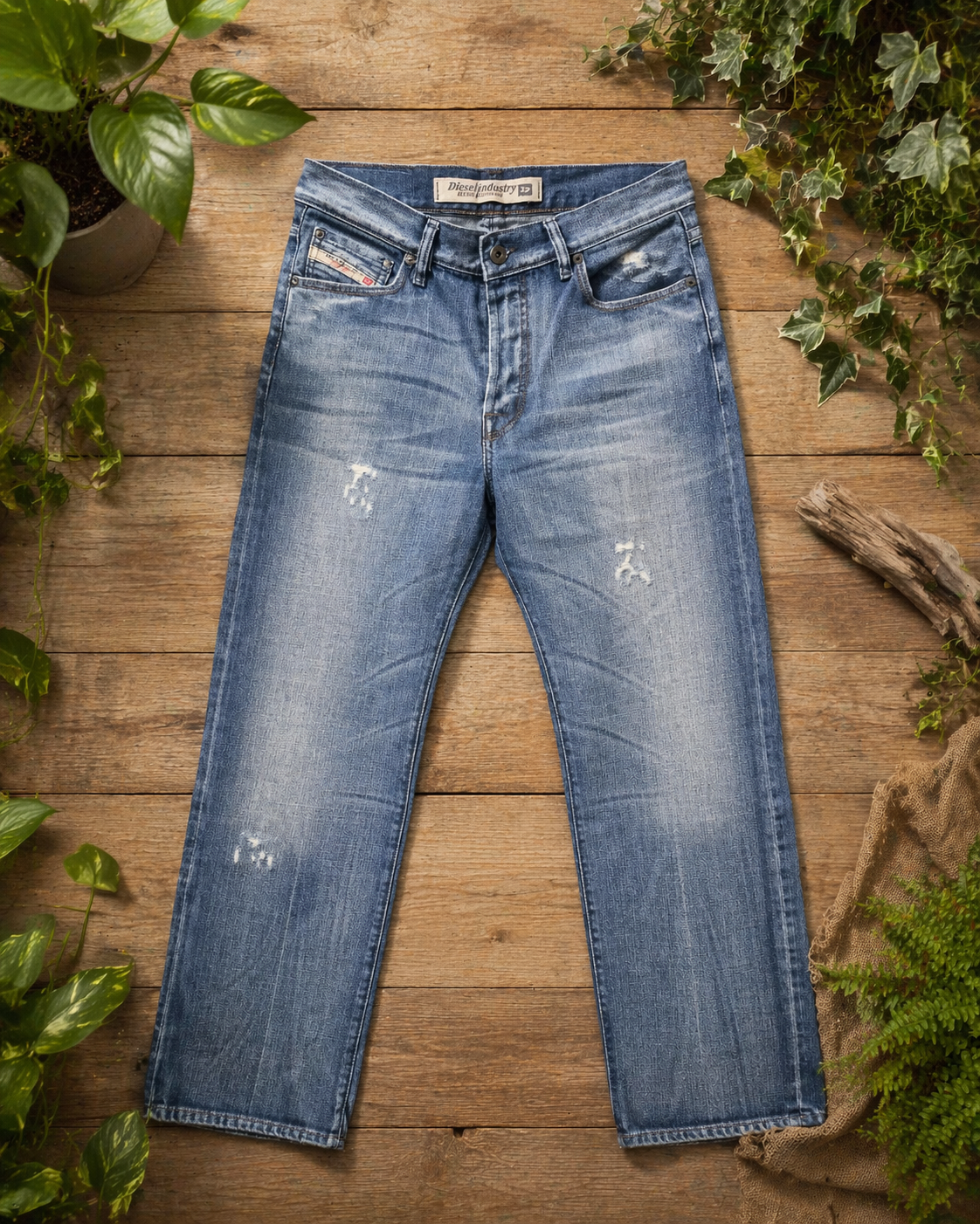 Diesel Industry – Distressed Wash Denim Jeans