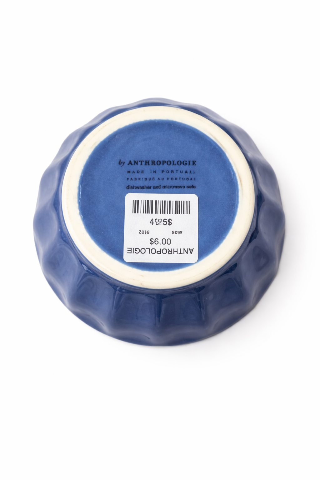Cobalt Blue Textured Ceramic Bowl – Deep Blue