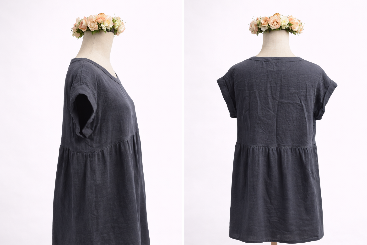 Charcoal grey tunic with floral crown.png