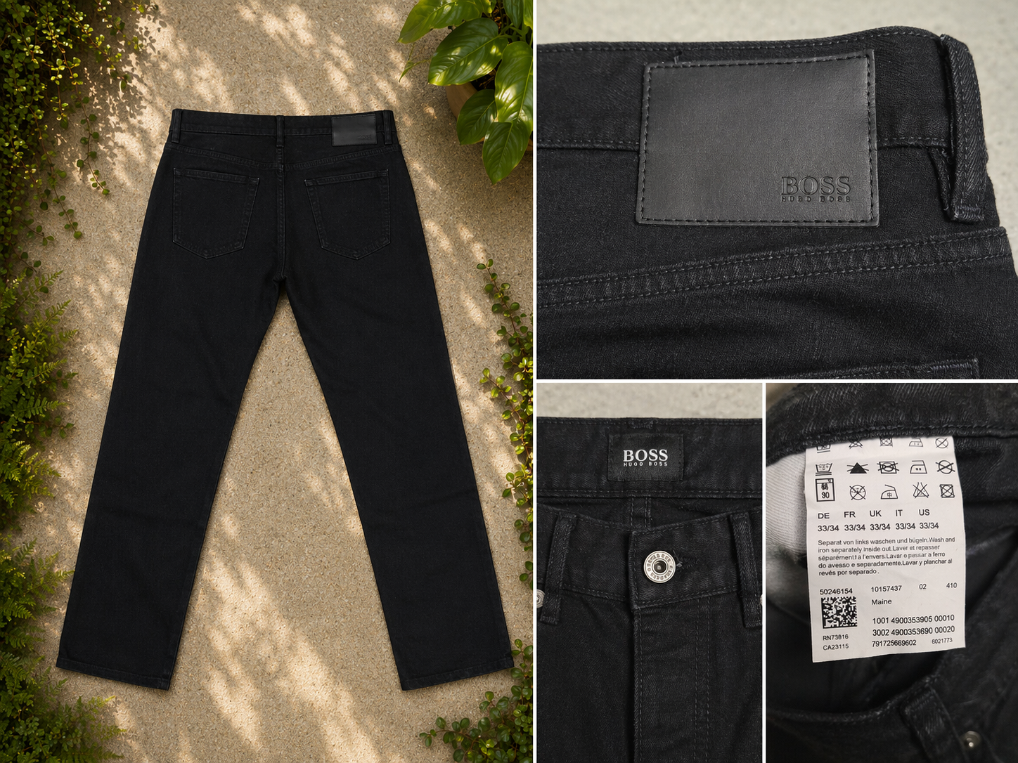 BOSS by Hugo Boss Slim Straight Denim – Black
