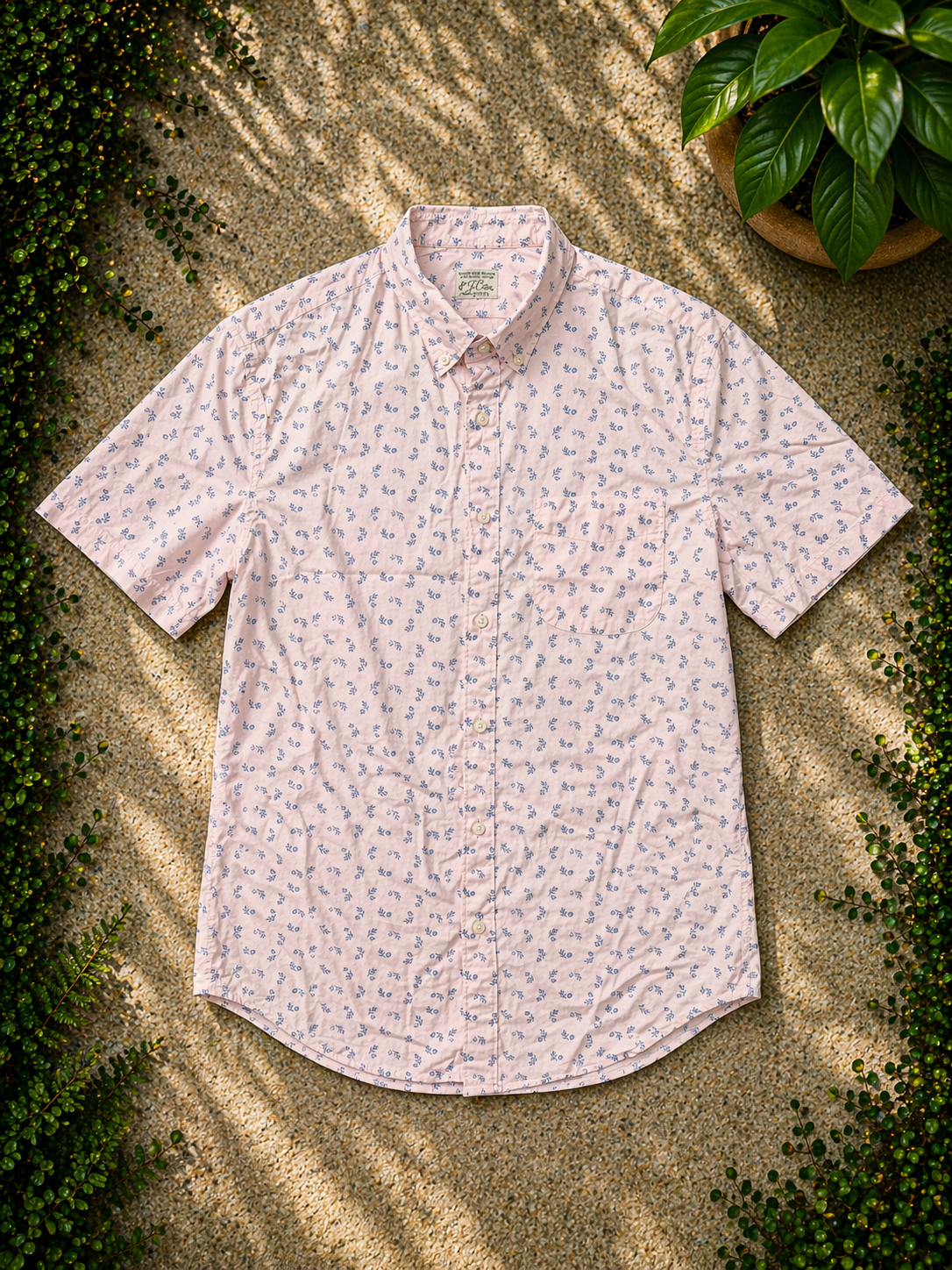 J.Crew - Micro Floral Short Sleeve Button Up