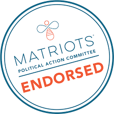 Circle logo for Marriot Political Action Committee with an endorsement stamp across it.