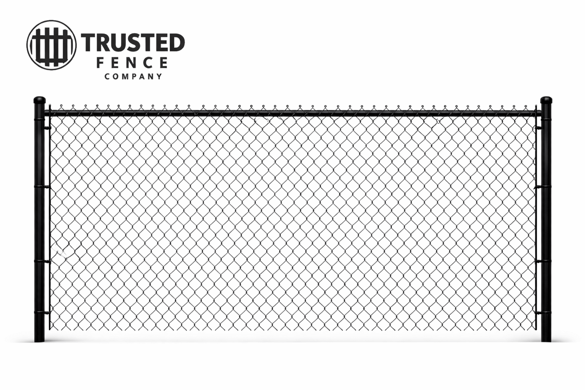 Black polymer chain link fencing with vinyl-coated finish in Salt Lake City
