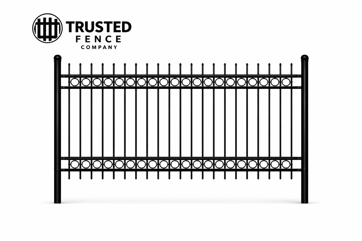 Spear top iron fence panels for residential installation in Salt Lake City