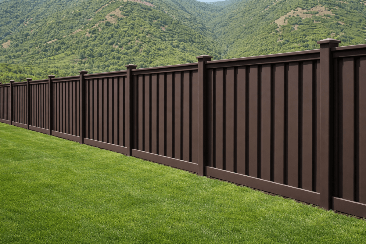 Composite fence installed in a residential backyard in Salt Lake City