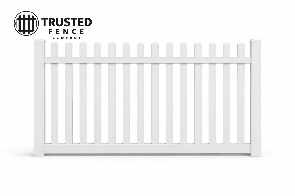 Vinyl picket fencing panels with classic picket design in Salt Lake City