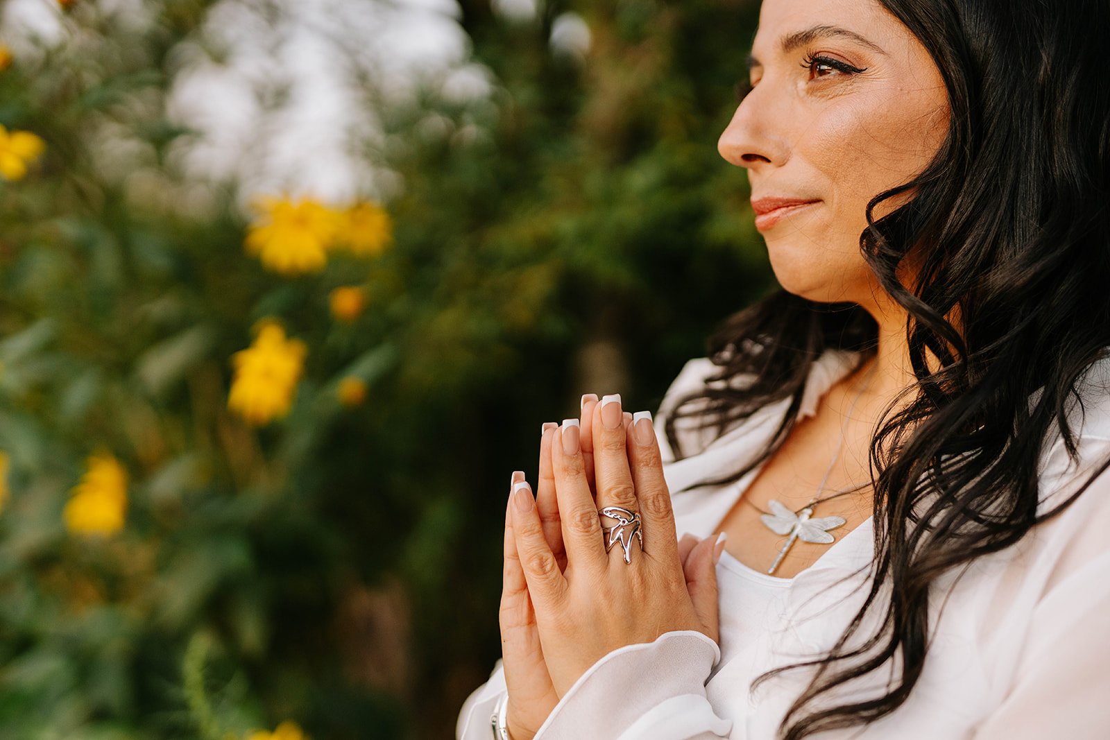 Cheryl with a calm, grounded presence, reflecting the supportive nature of her dreamwork and counselling practice.