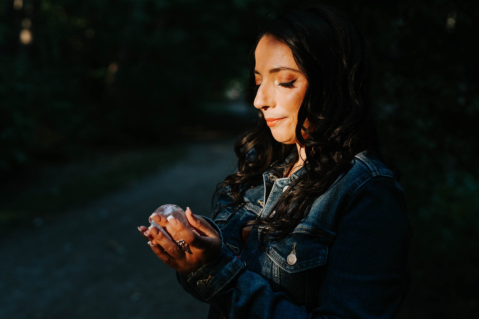 Cheryl with soft emotional depth, expressing the intuitive nature of her dreamwork sessions.