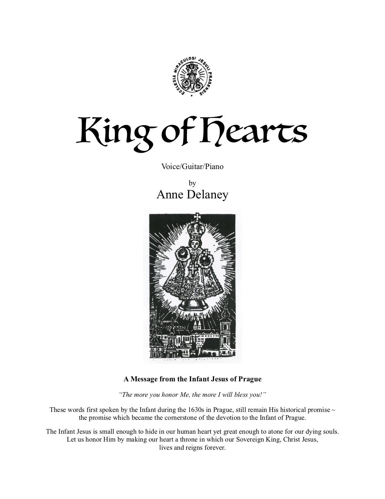 King of Hearts Booklet (Voice ~ Guitar ~ Piano) 8 Pages