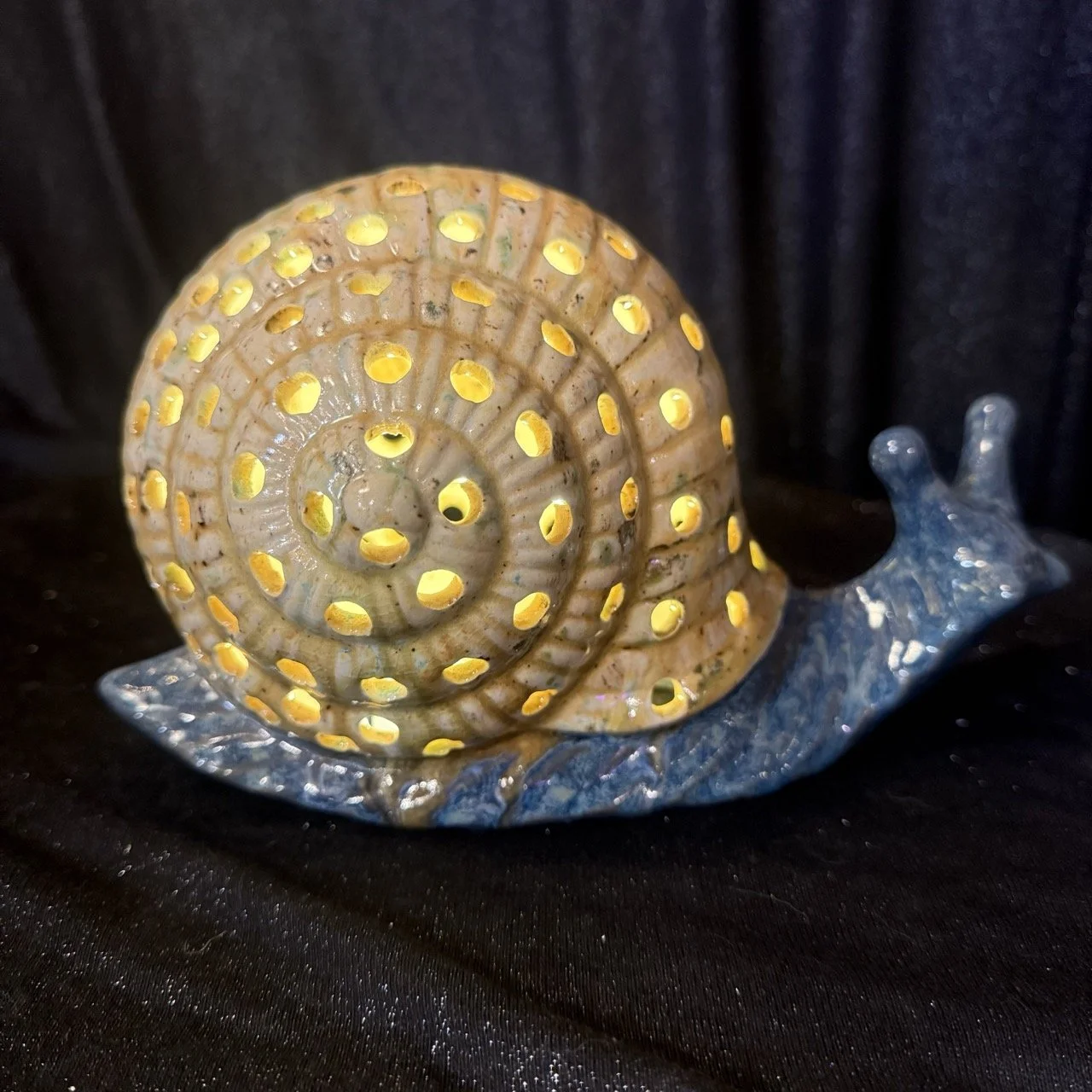 Lighted Ceramic Snail