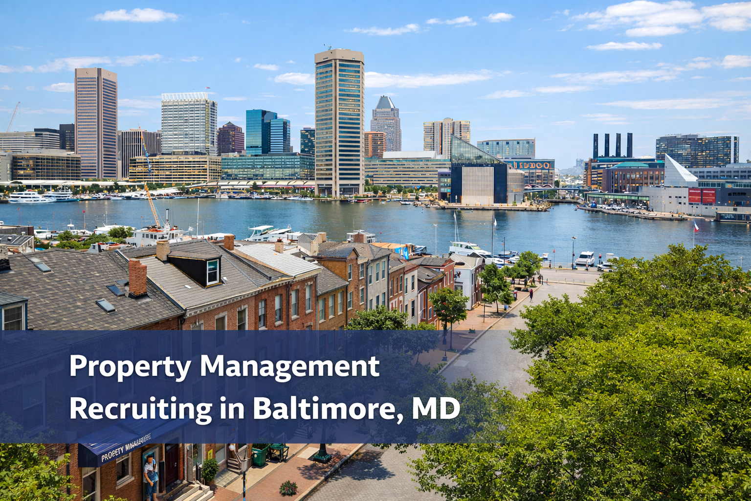 Baltimore property management recruiting featuring urban multifamily communities and Inner Harbor residential developments
