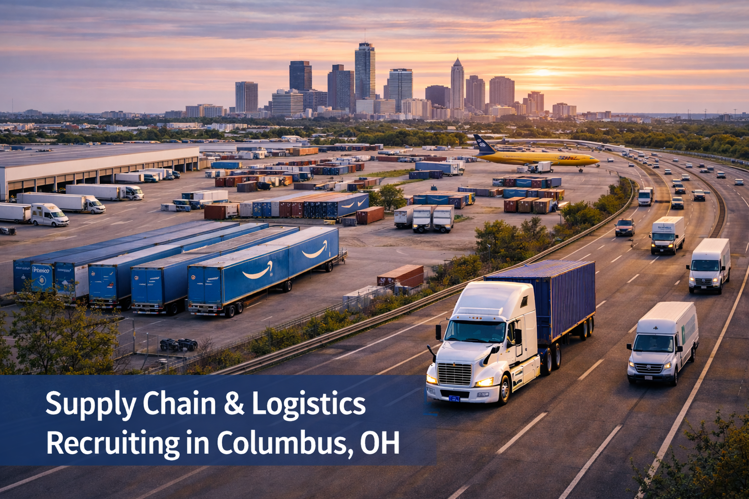 Columbus Ohio supply chain and logistics recruiting featuring distribution centers, Rickenbacker Inland Port, and retail fulfillment operations