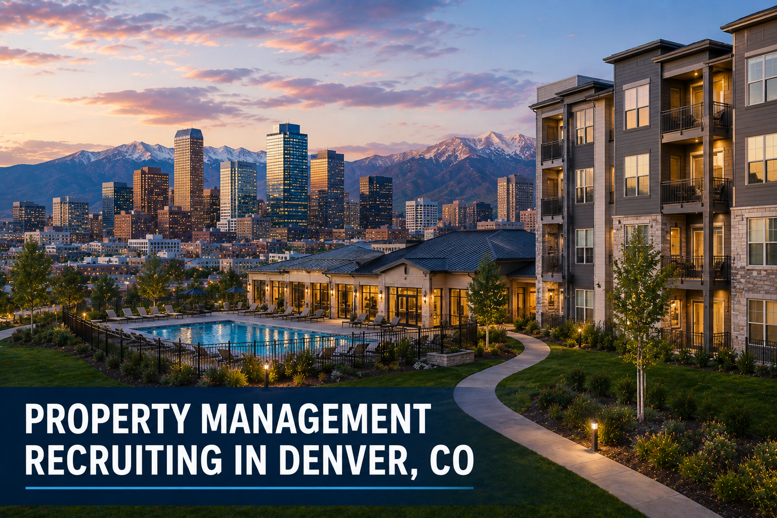 Property management recruiting services in Denver, Colorado supporting multifamily, build-to-rent, mixed-use, and residential communities.