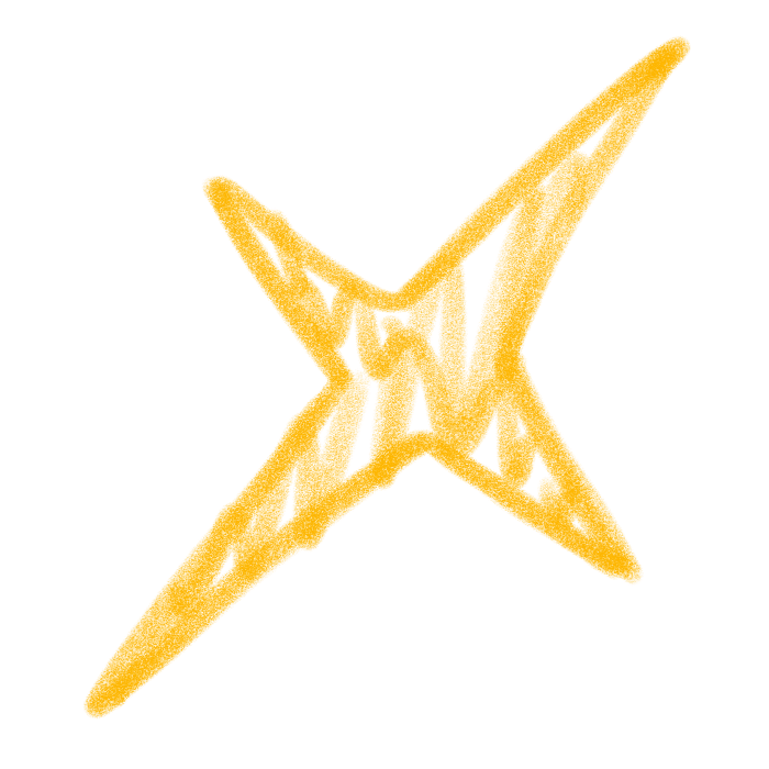 A yellow star with a rough, hand-drawn style on a black background.