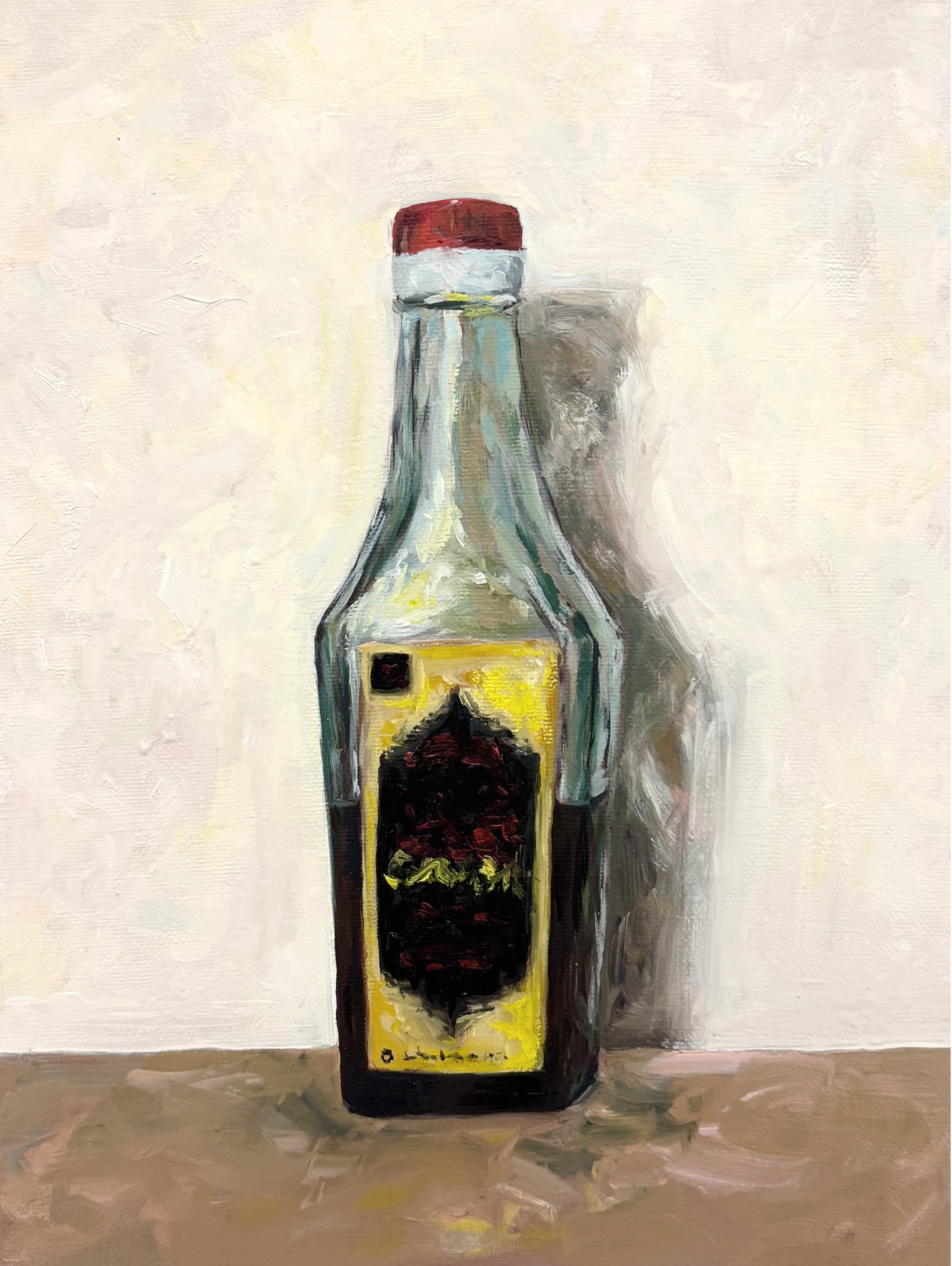 Half-used bottle of Sesame Oil, 2025, Oil on canvas