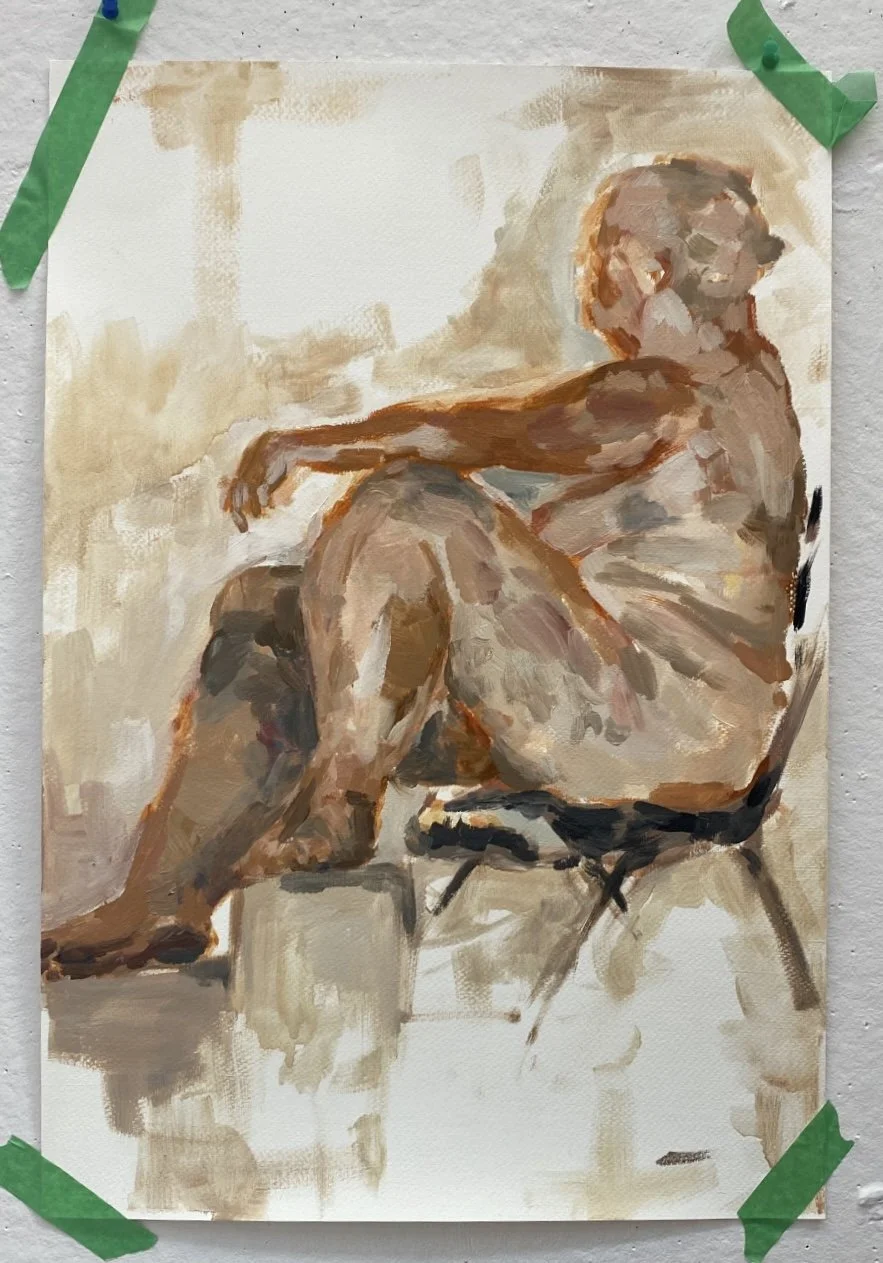 (Figure study) 2023, Oil on paper