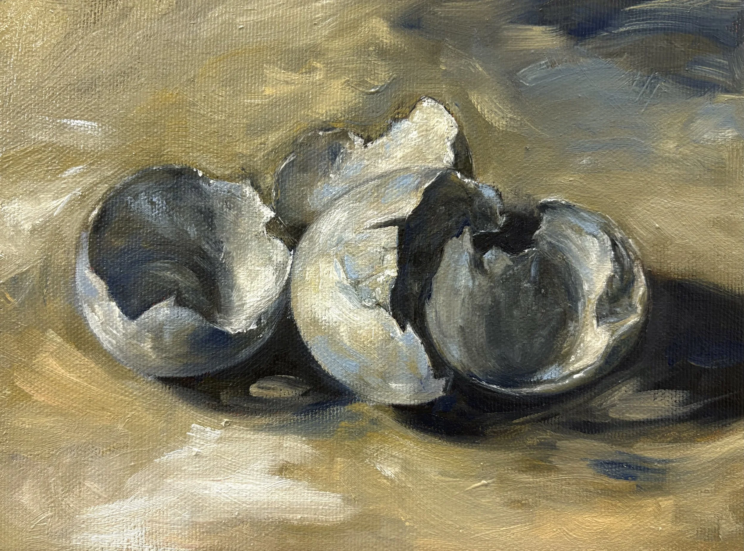 Eggshells #3, 2025, Oil on canvas