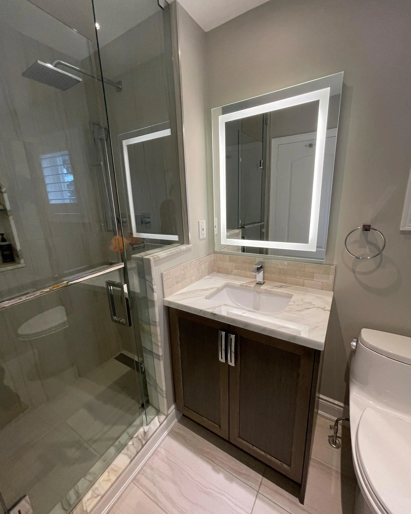 Mirror, upgrade, and custom vanity retrofit