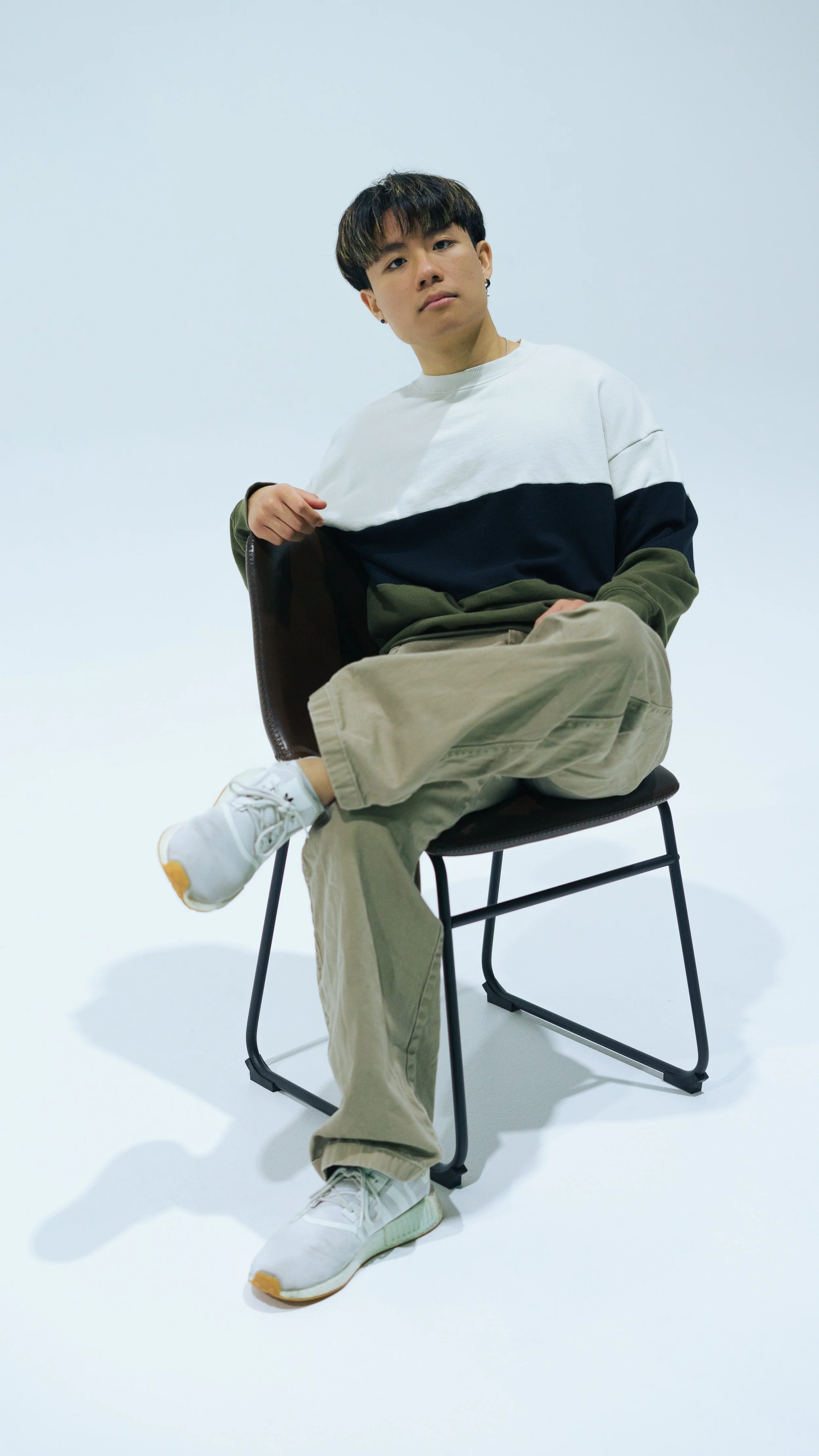 studio shoot with model and chair