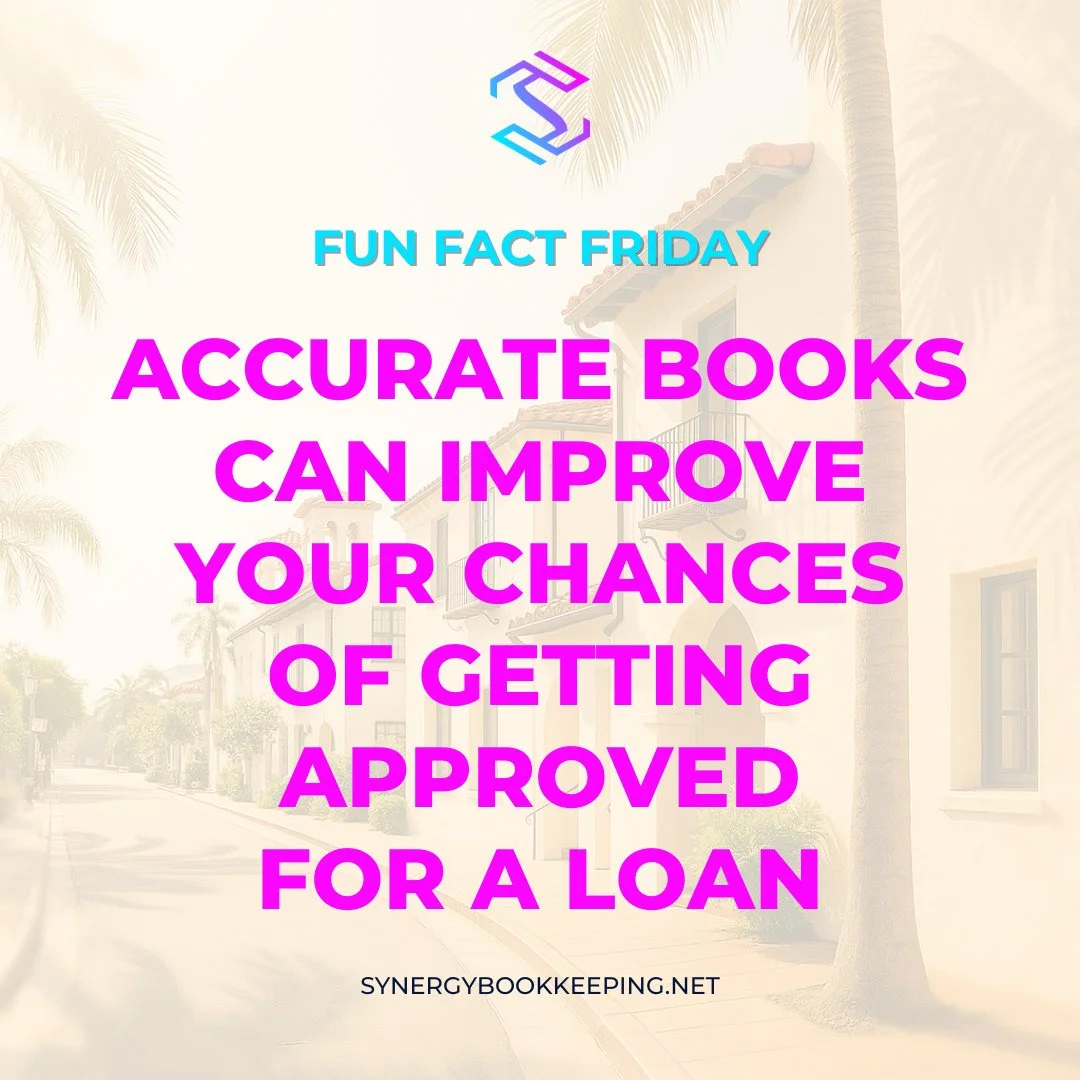 📊 Fun Fact Friday #16⁠
⁠
Accurate books can improve your chances of qualifying for loans or lines of credit.⁠
⁠
💼 Numbers that make lenders say yes.⁠
⁠
#fundingfacts #bookkeepingbenefits #funfactfriday #synergybookkeeping