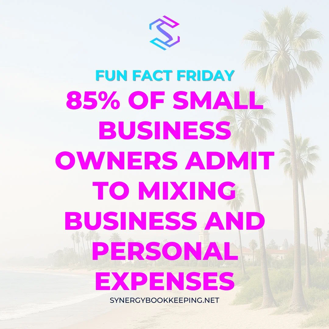 📊 Fun Fact Friday #14⁠
⁠
85% of small business owners admit to mixing personal and business expenses.⁠
⁠
😬 Clean books start with clean habits.⁠
⁠
Let&rsquo;s separate what matters.⁠
⁠
#expenseclarity #bookkeepinghelp #funfactfriday #synergybookkee