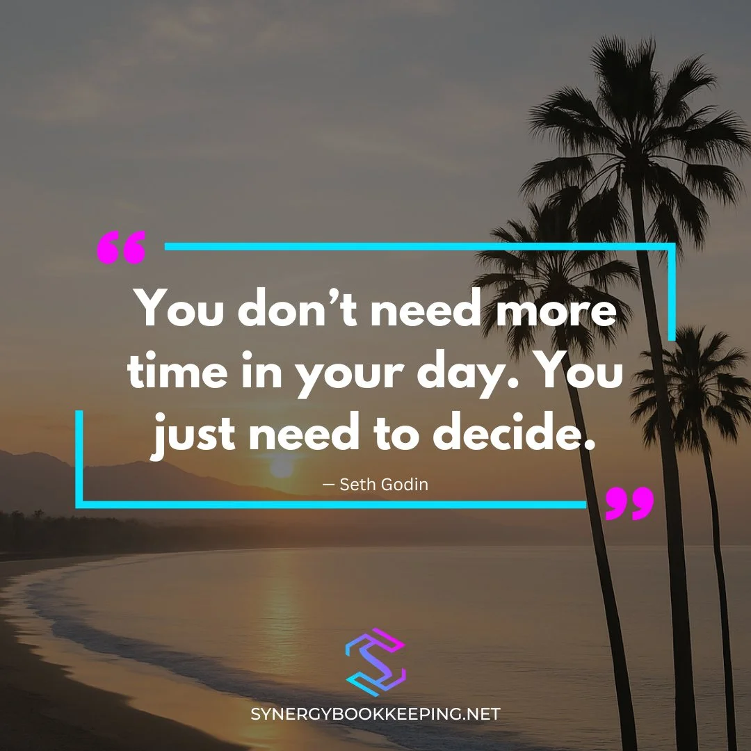 This Monday, don&rsquo;t look for more hours&mdash;look for decisions. Decide, act, and move forward.⁠
⁠
#DecisionPower #TimeManagement #SynergyBookkeeping