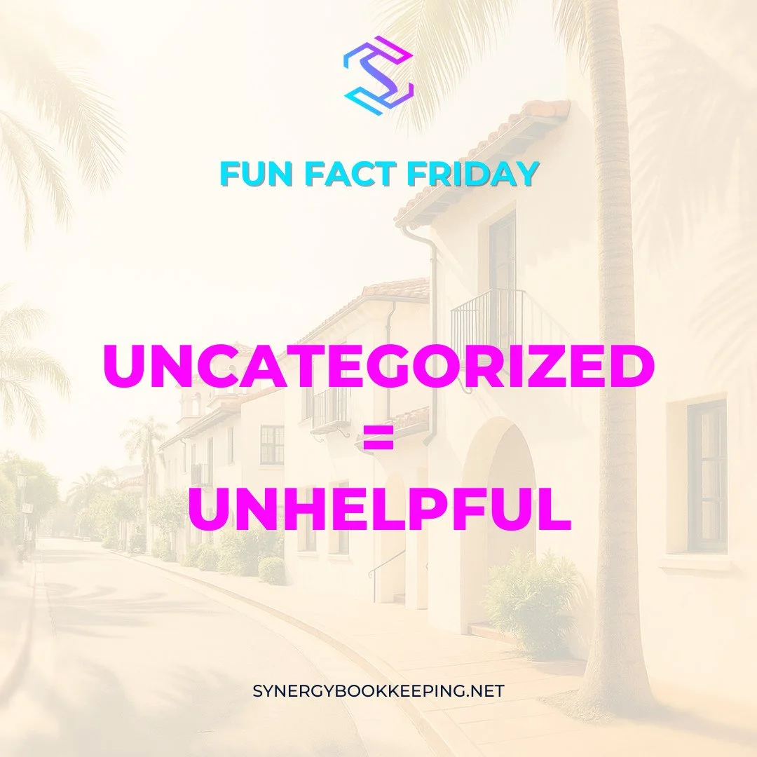 📊 Fun Fact Friday #28⁠
⁠
&ldquo;Uncategorized&rdquo; is the junk drawer of bookkeeping.⁠
⁠
Let&rsquo;s get those transactions where they belong.⁠
⁠
✅ Cleaner reports⁠
✅ Better decisions⁠
✅ Happy accountant⁠
⁠
#uncategorizedcleanout #funfactfriday #s