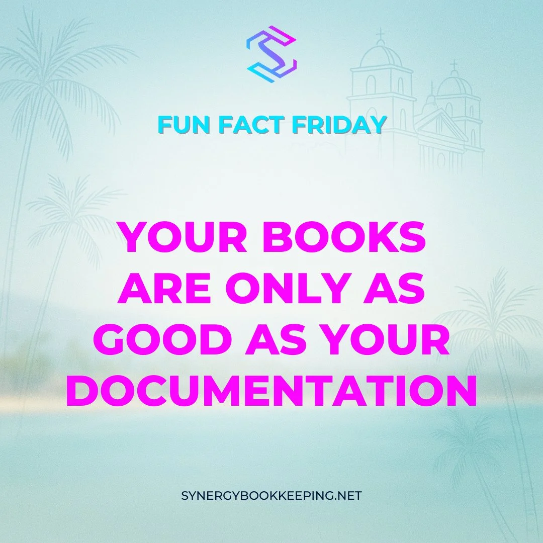 📊 Fun Fact Friday #29⁠
⁠
Your books are only as good as your documentation.⁠
⁠
Back up your entries with receipts, notes, and details.⁠
⁠
We&rsquo;ll help you keep the paper trail clean.⁠
⁠
#supportingdocs #bookkeepingbestpractices #funfactfriday #s