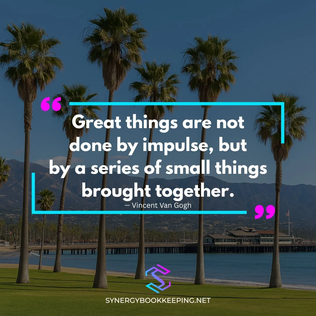 Success isn&rsquo;t flashy&mdash;it&rsquo;s methodical. One step at a time, one system at a time.⁠
⁠
#SmallStepsBigWins #BookkeepingSuccess #SynergyBookkeeping