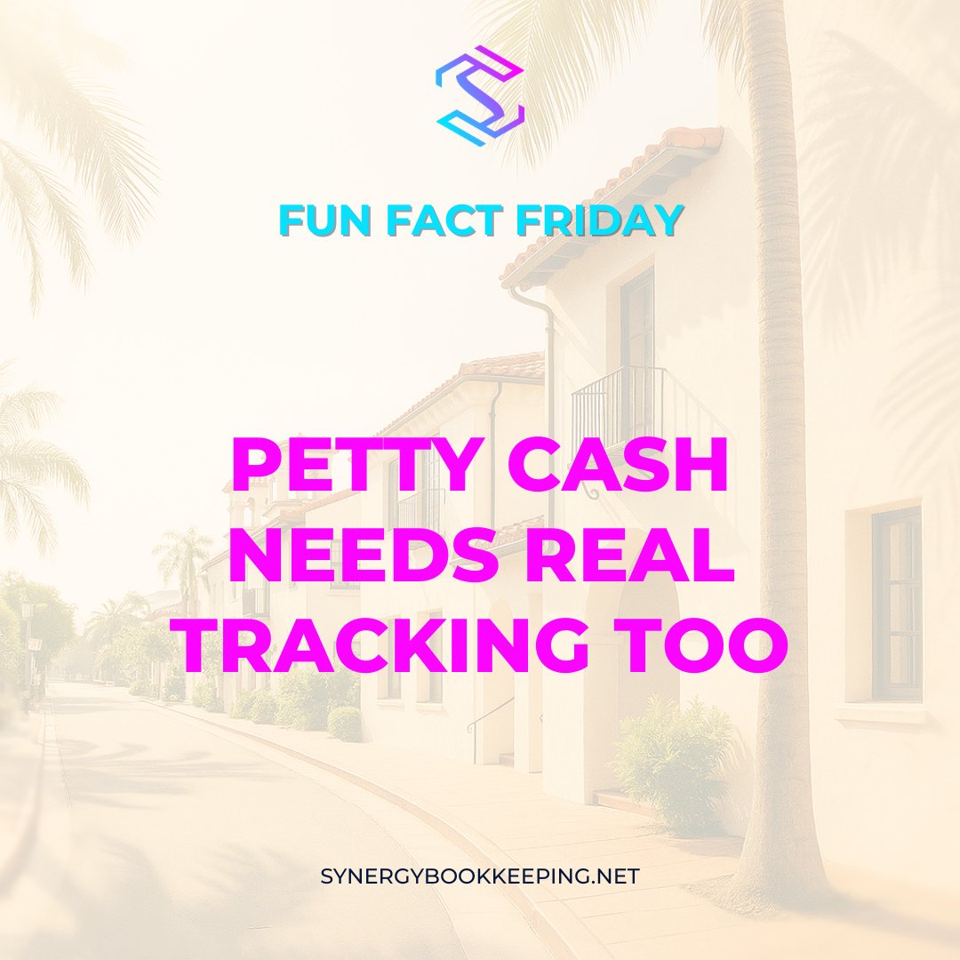 📊 Fun Fact Friday #40⁠
⁠
Petty cash isn&rsquo;t petty when it adds up.⁠
⁠
Track it just like you would any expense.⁠
⁠
We&rsquo;ll help you stay audit-proof.⁠
⁠
#pettycashmatters #smallbutmighty #funfactfriday #synergybookkeeping