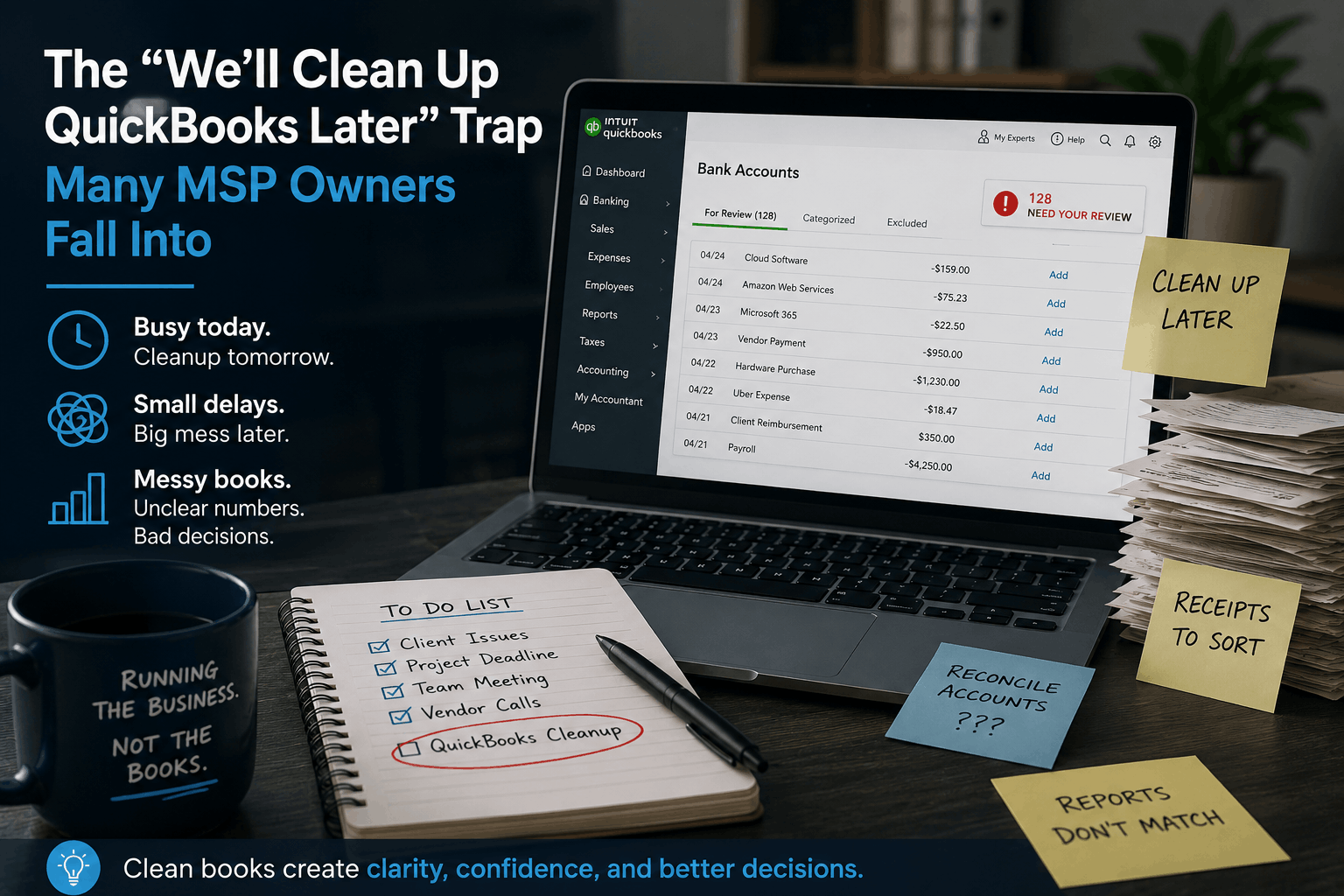 The “We’ll Clean Up QuickBooks Later” Trap Many MSP Owners Fall Into